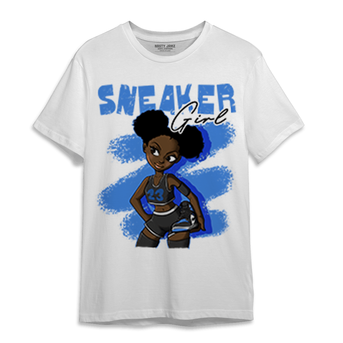 University Blue Toe 1s T Shirt Match Black Sneaker Girl - NastyJamz