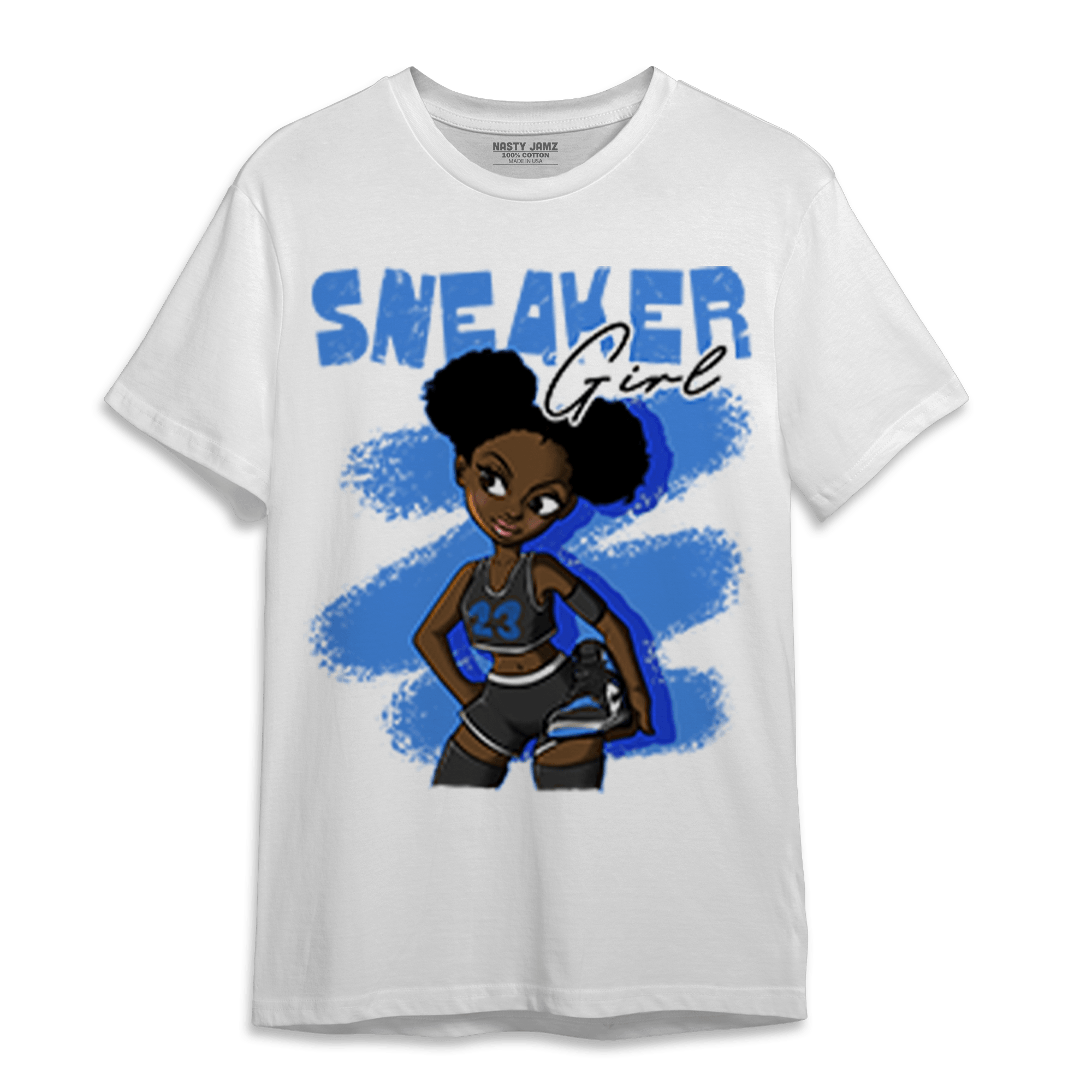 University Blue Toe 1s T Shirt Match Black Sneaker Girl - NastyJamz