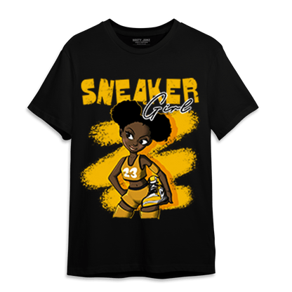 Yellow Ochre 1s T Shirt Match Black Sneaker Girl - NastyJamz