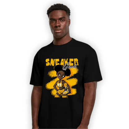 Yellow Ochre 1s T Shirt Match Black Sneaker Girl - NastyJamz