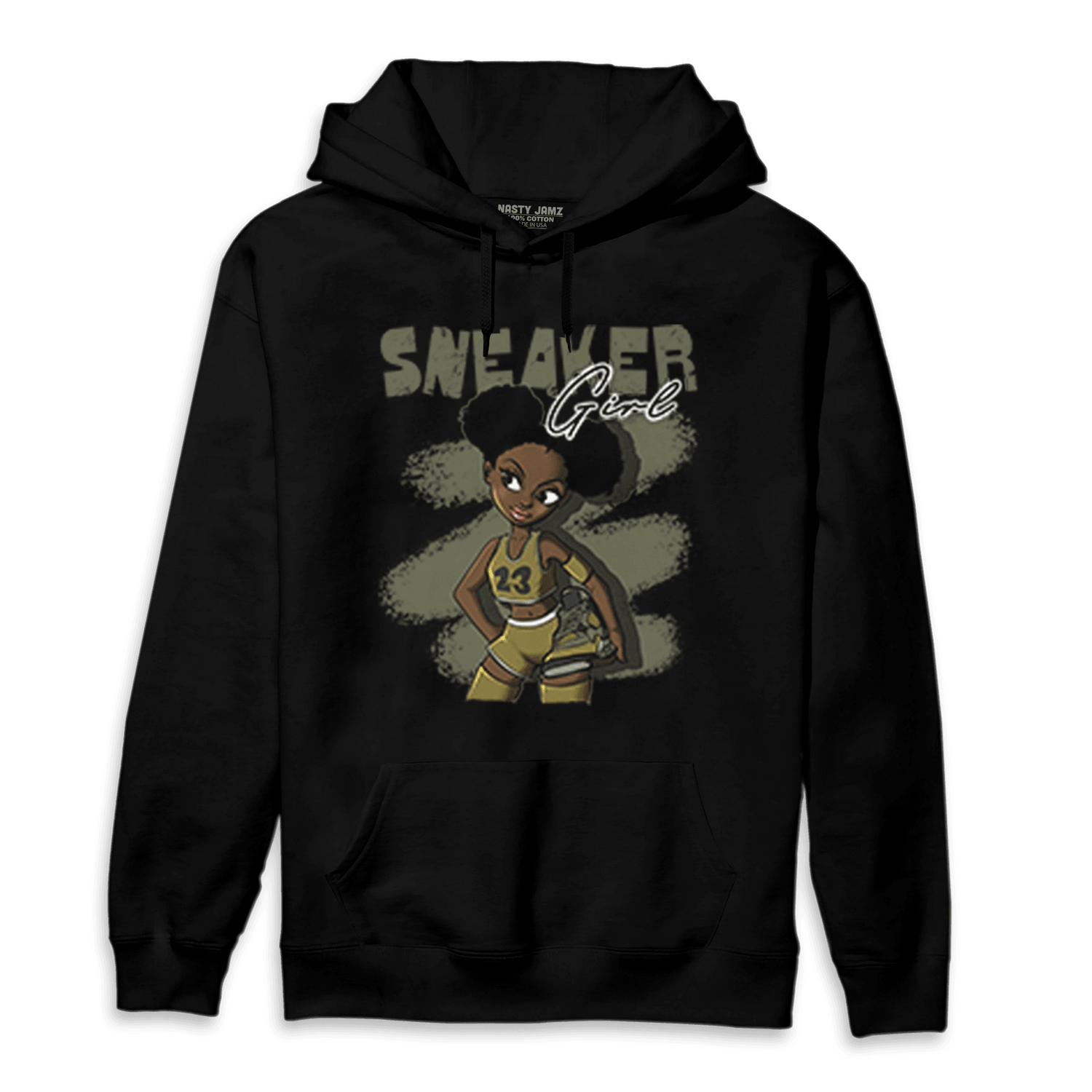 SE Craft Medium Olive 4s Hoodie Match Black Sneaker Girl - NastyJamz