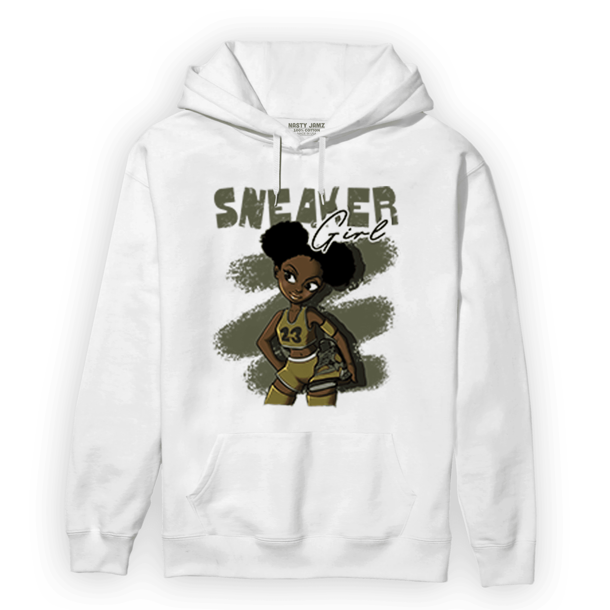 SE Craft Medium Olive 4s Hoodie Match Black Sneaker Girl - NastyJamz