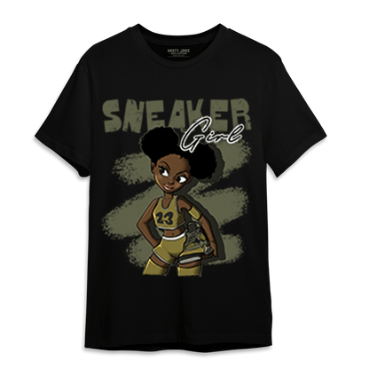 SE Craft Medium Olive 4s T Shirt Match Black Sneaker Girl - NastyJamz