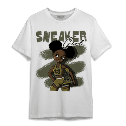 SE Craft Medium Olive 4s T Shirt Match Black Sneaker Girl - NastyJamz