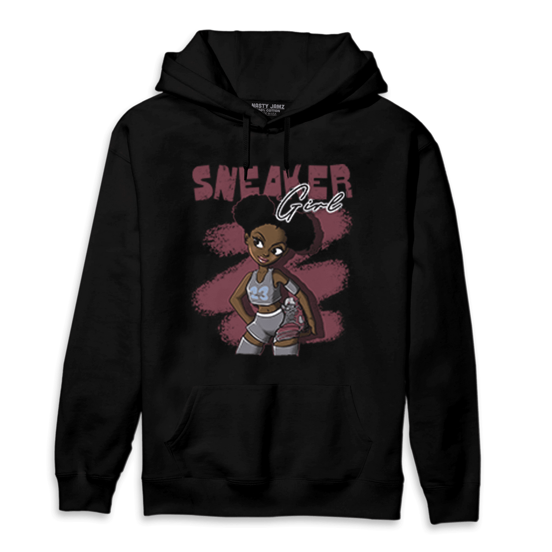 Burgundy 5s Hoodie Match Black Sneaker Girl - NastyJamz