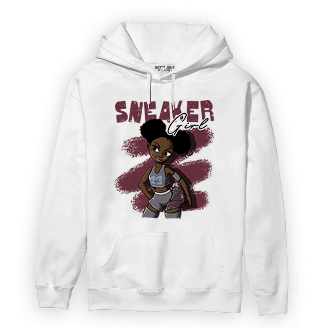 Burgundy 5s Hoodie Match Black Sneaker Girl - NastyJamz