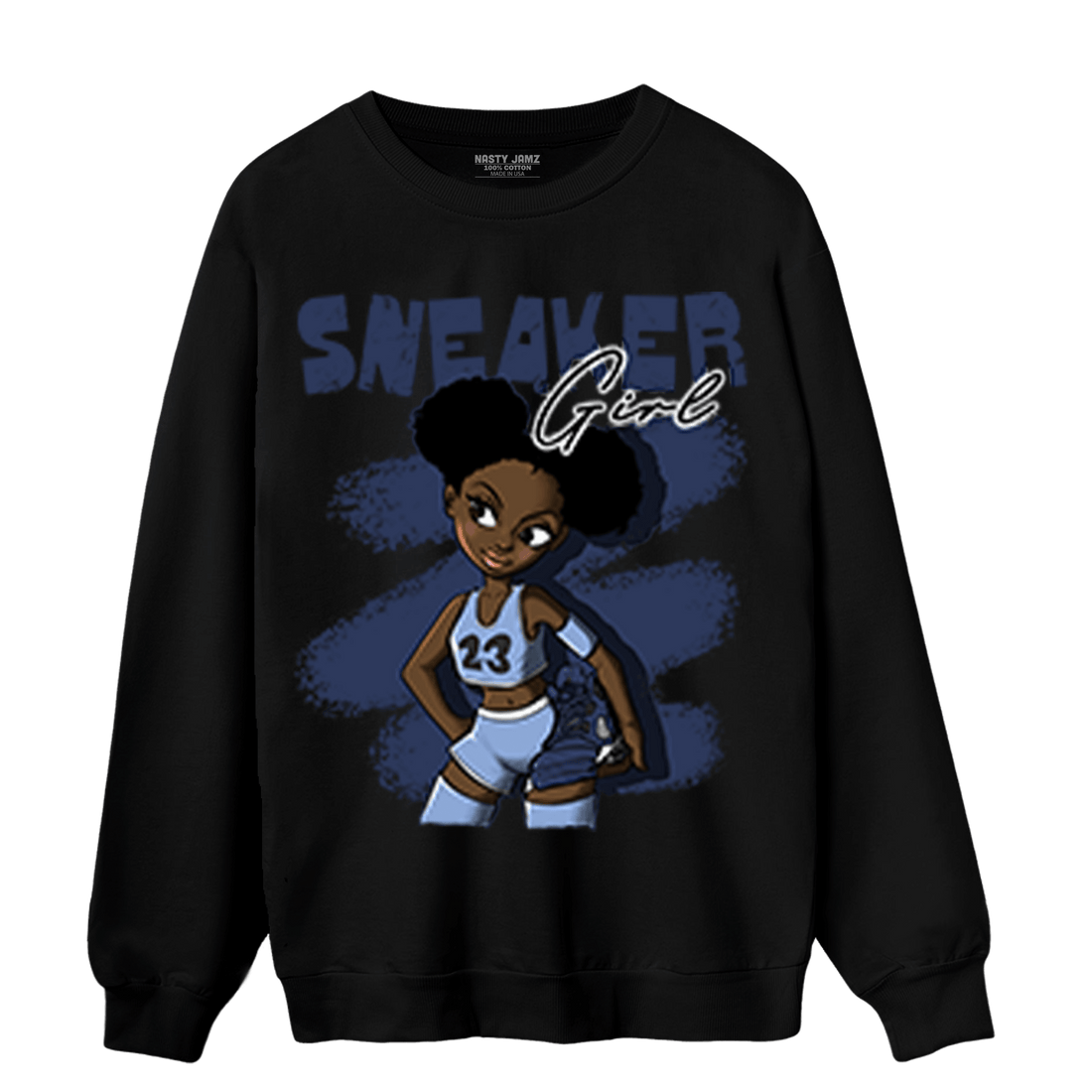 Midnight Navy 5s Sweatshirt Match Black Sneaker Girl - NastyJamz