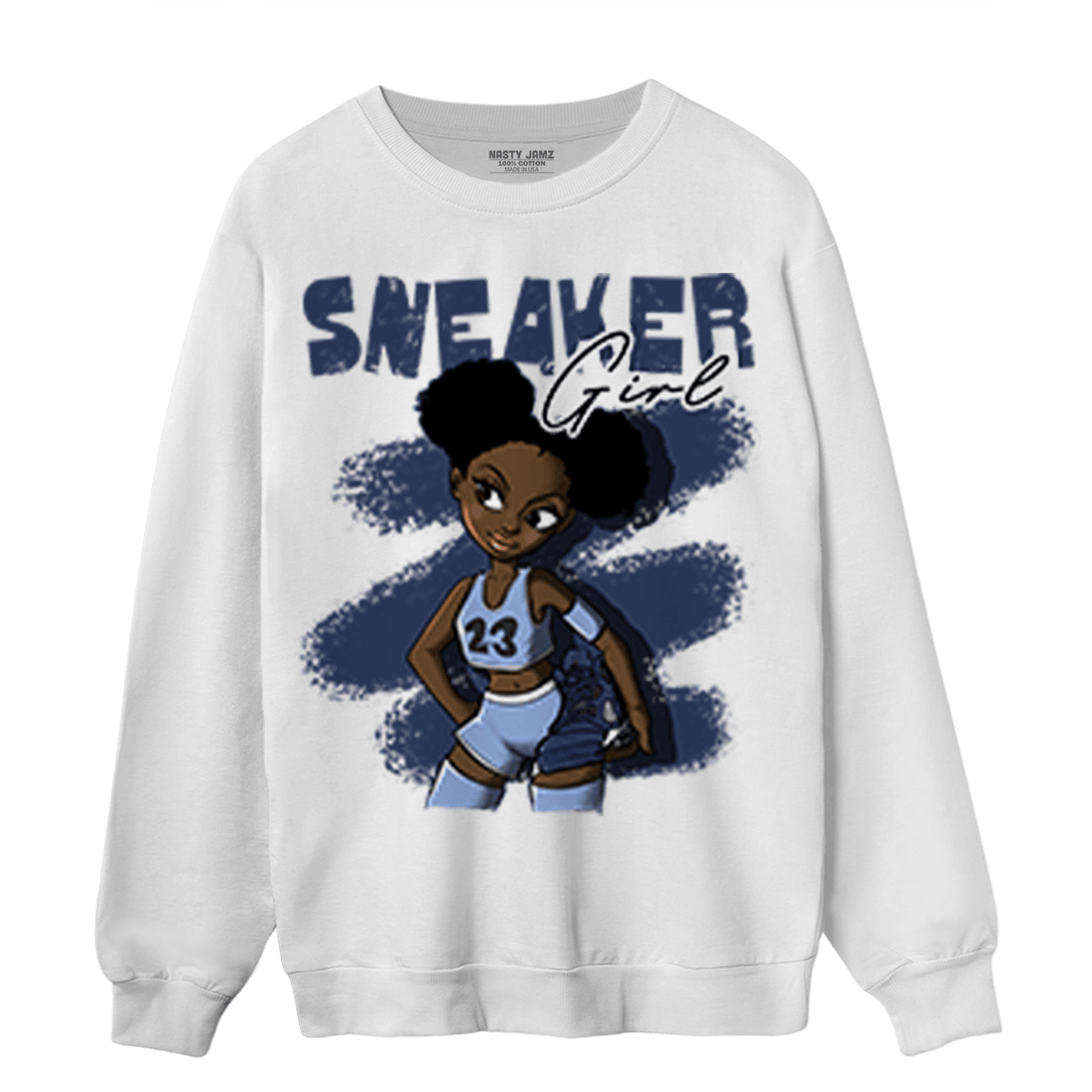 Midnight Navy 5s Sweatshirt Match Black Sneaker Girl - NastyJamz