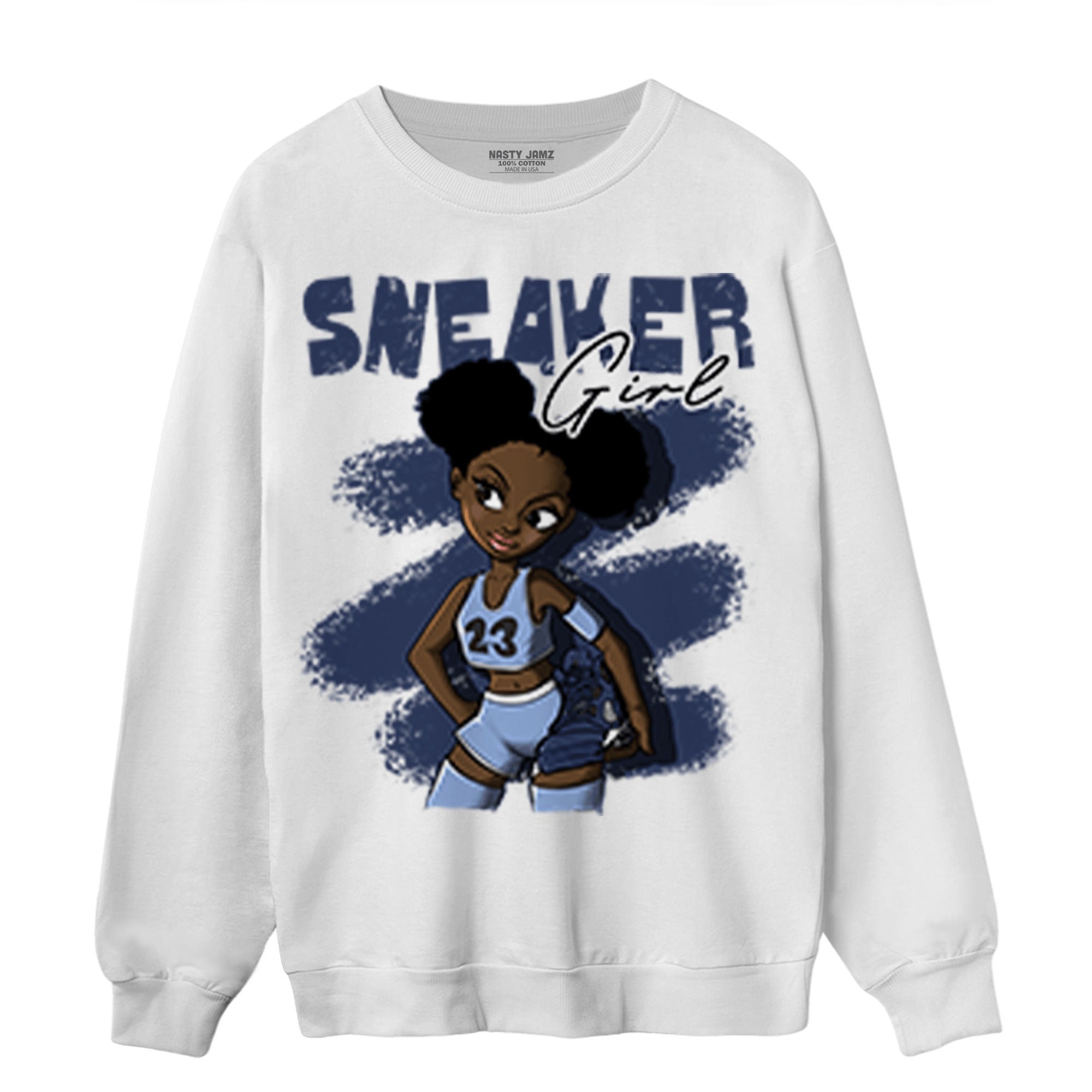 Midnight Navy 5s Sweatshirt Match Black Sneaker Girl - NastyJamz