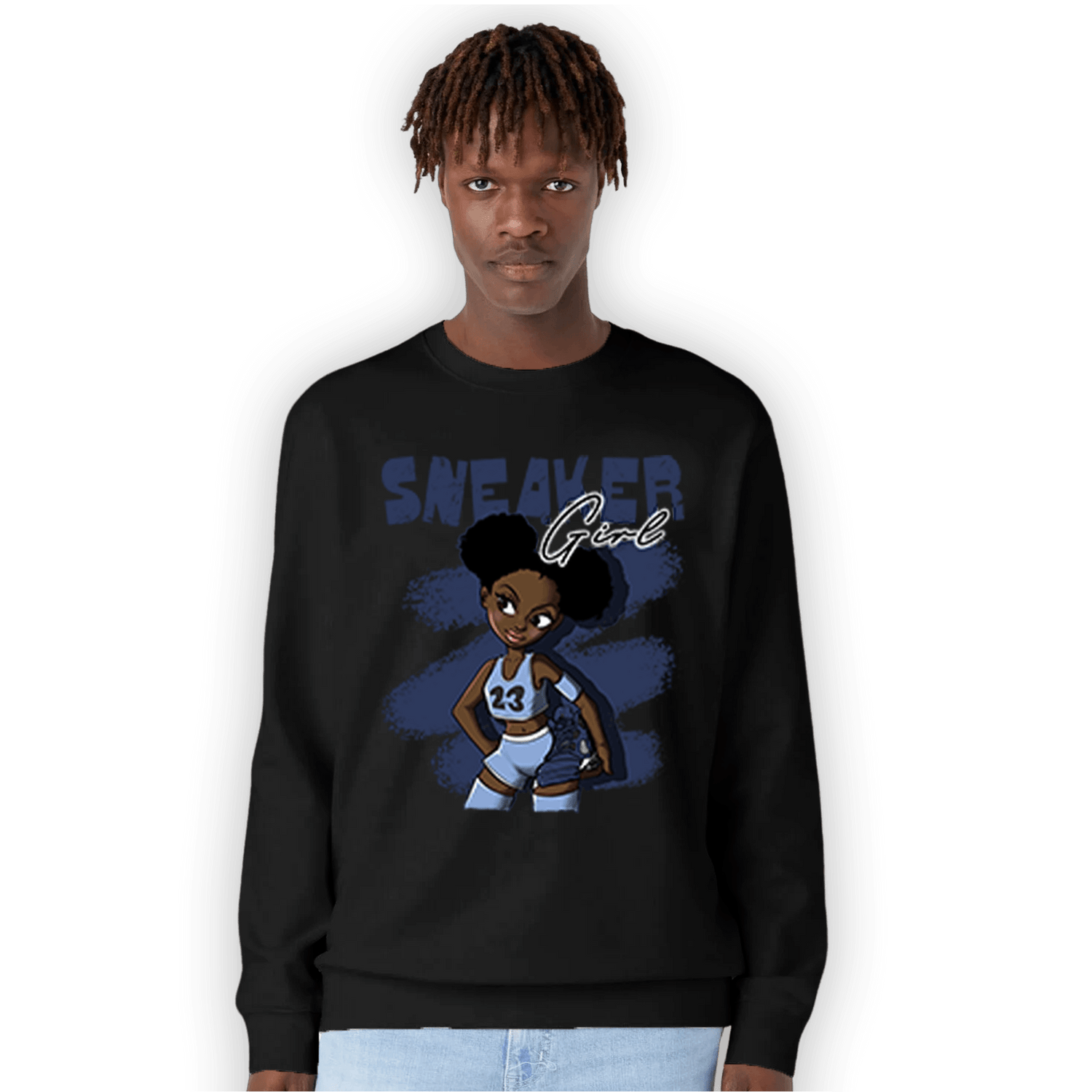 Midnight Navy 5s Sweatshirt Match Black Sneaker Girl - NastyJamz