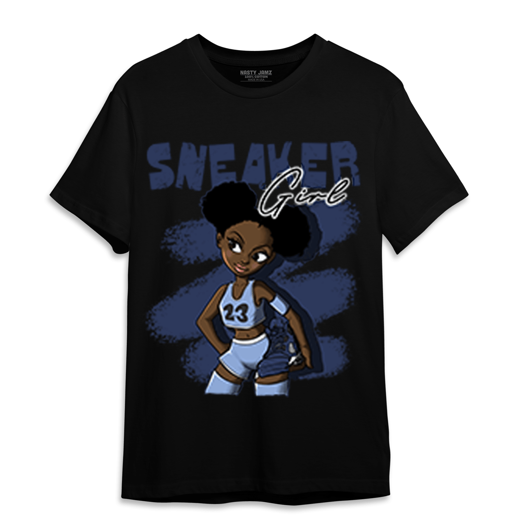Midnight Navy 5s T Shirt Match Black Sneaker Girl - NastyJamz