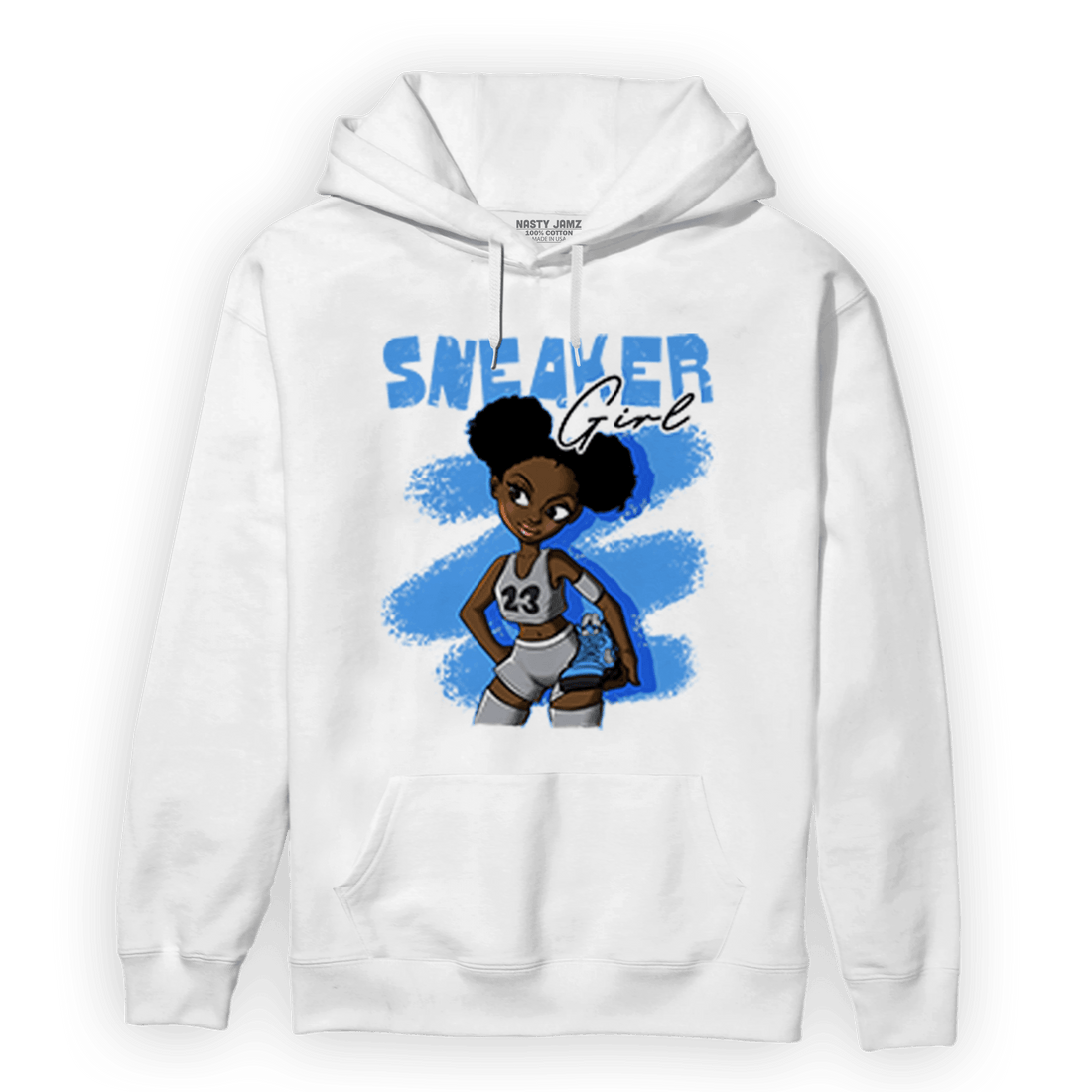 University Blue 5s Hoodie Match Black Sneaker Girl - NastyJamz
