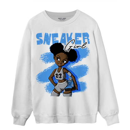 University Blue 5s Sweatshirt Match Black Sneaker Girl - NastyJamz
