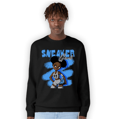 University Blue 5s Sweatshirt Match Black Sneaker Girl - NastyJamz