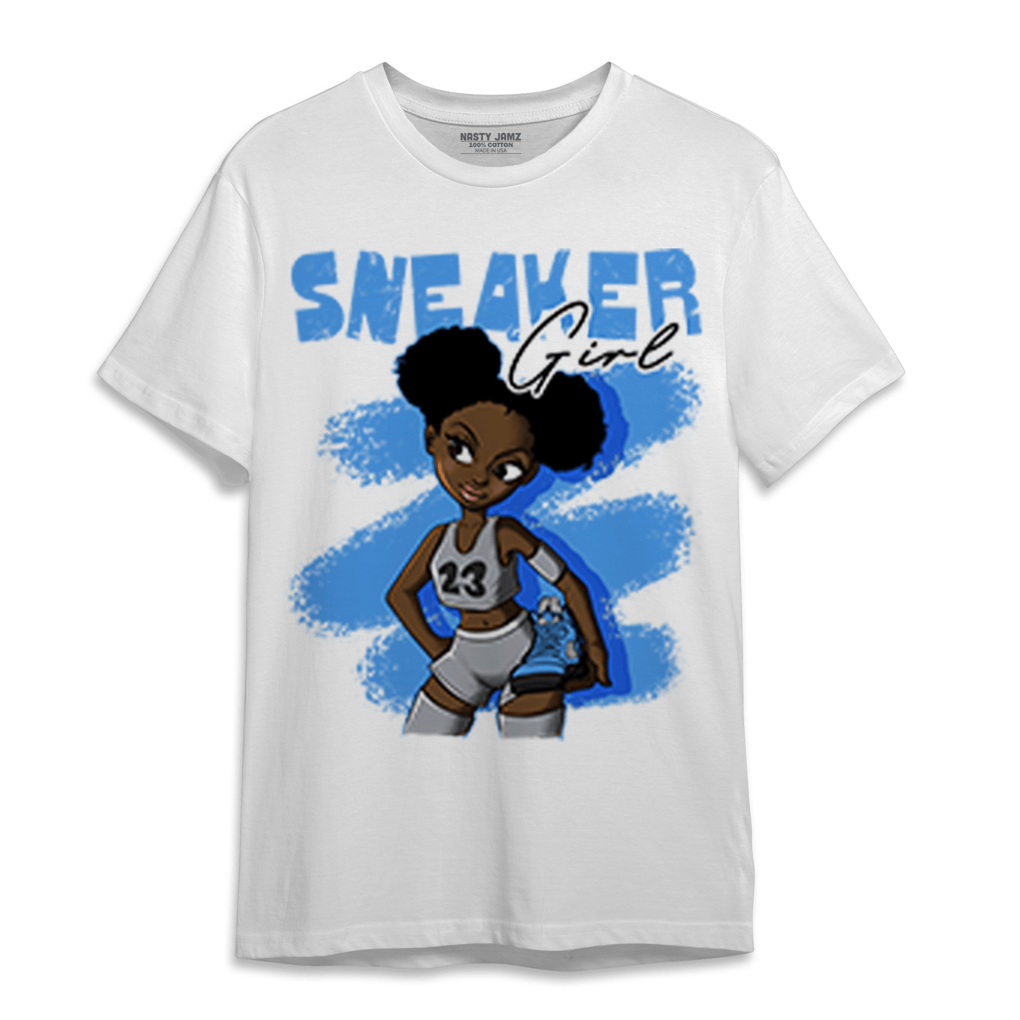 University Blue 5s T Shirt Match Black Sneaker Girl - NastyJamz