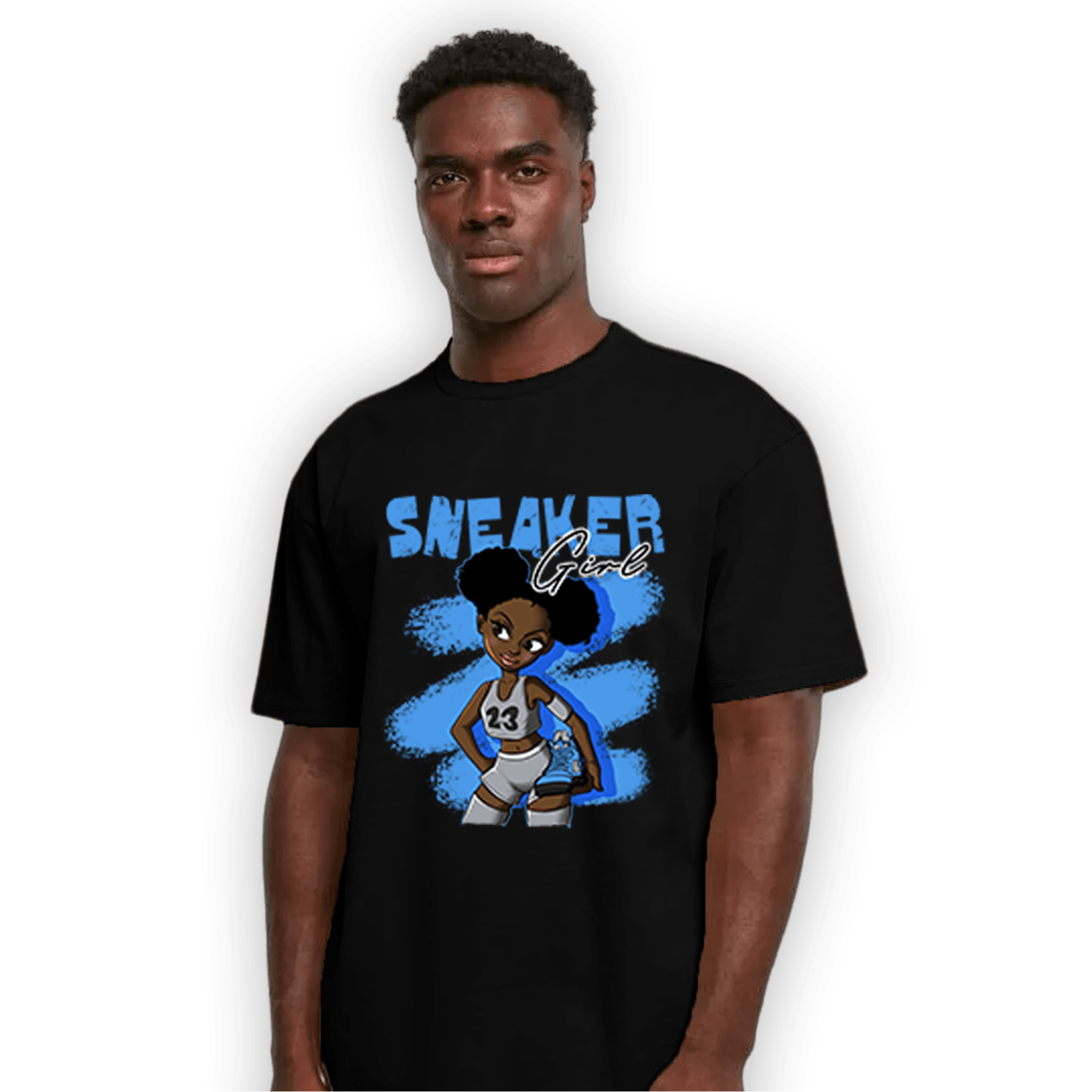 University Blue 5s T Shirt Match Black Sneaker Girl - NastyJamz