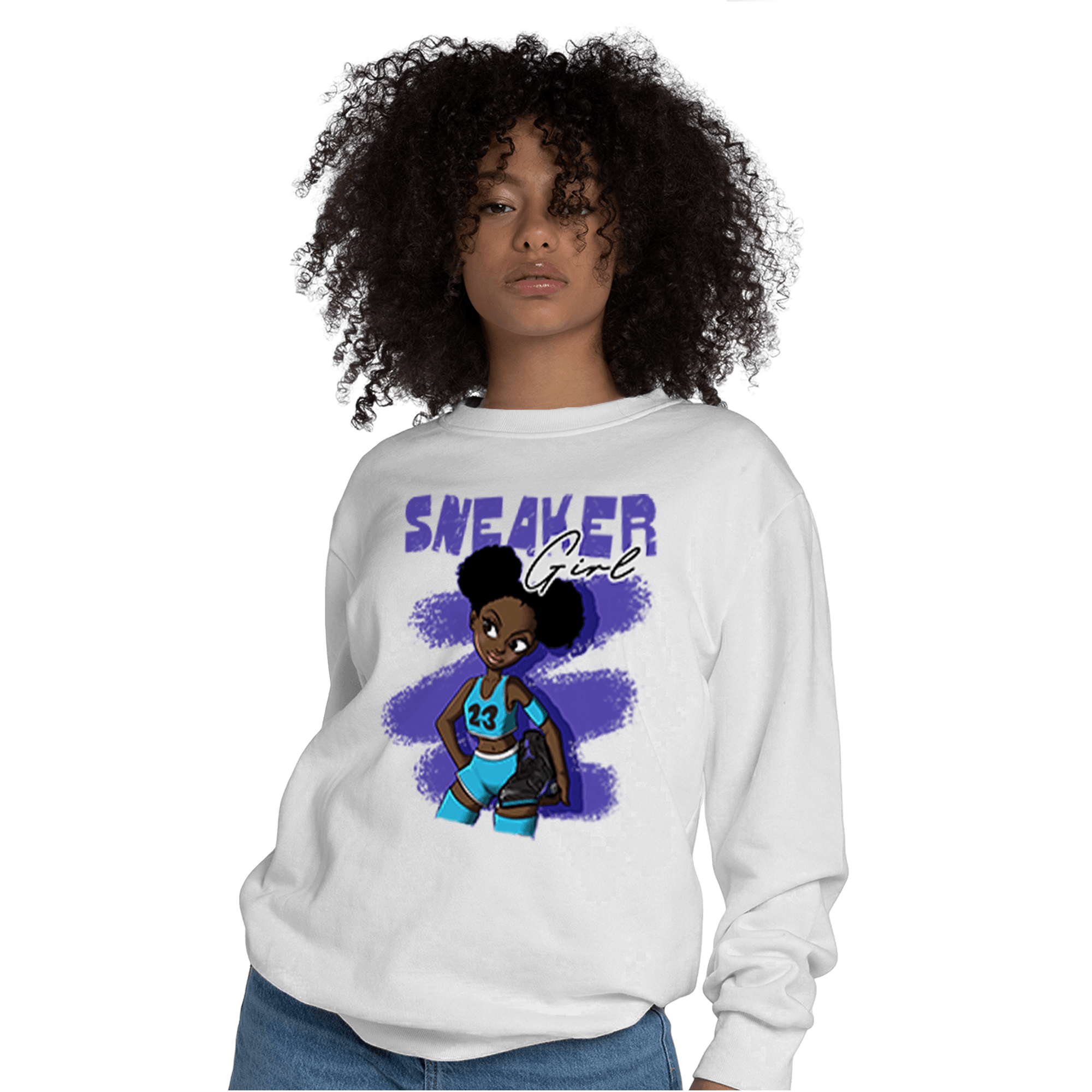 Aqua 6s Sweatshirt Match Black Sneaker Girl - NastyJamz
