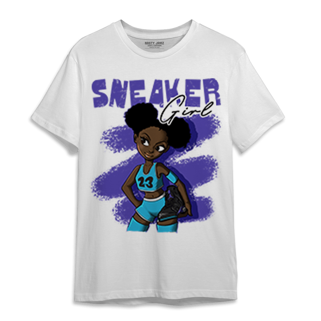 Aqua 6s T Shirt Match Black Sneaker Girl - NastyJamz