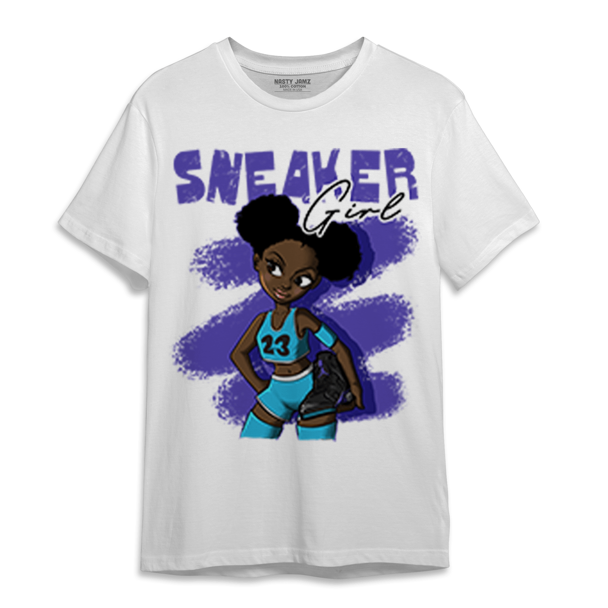 Aqua 6s T Shirt Match Black Sneaker Girl - NastyJamz