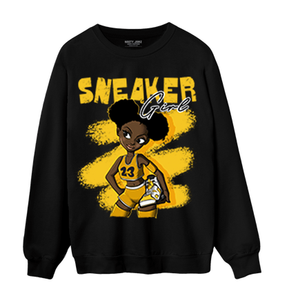 Yellow Ochre 6s Sweatshirt Match Black Sneaker Girl - NastyJamz