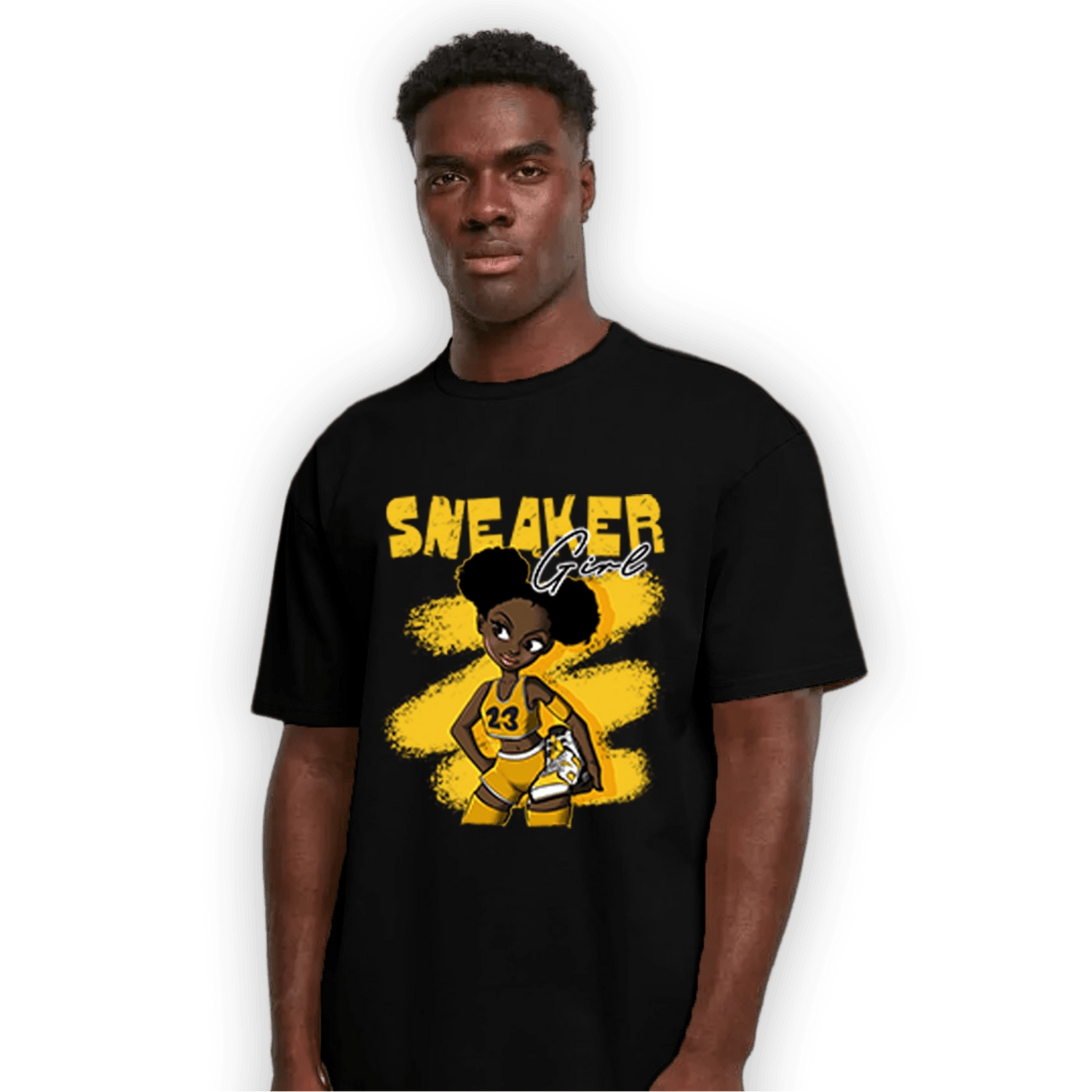 Yellow Ochre 6s T Shirt Match Black Sneaker Girl - NastyJamz