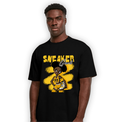 Yellow Ochre 6s T Shirt Match Black Sneaker Girl - NastyJamz