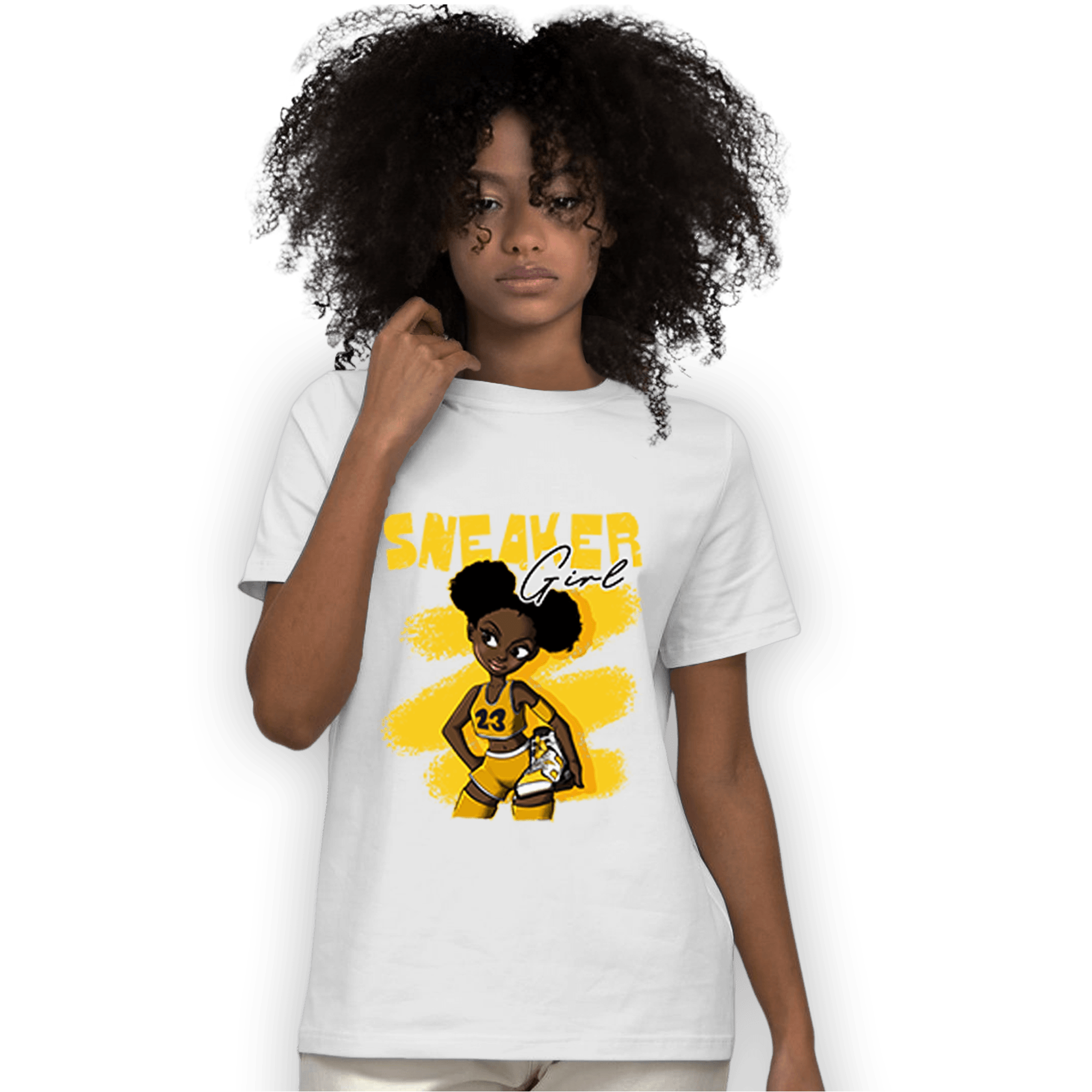 Yellow Ochre 6s T Shirt Match Black Sneaker Girl - NastyJamz