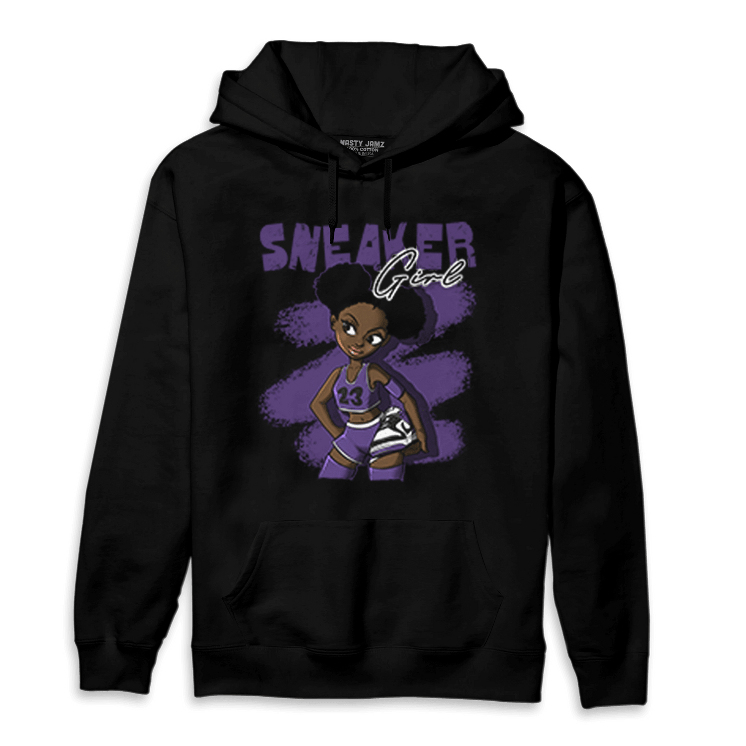 SB Dunk Low Court Purple Hoodie Match Black Sneaker Girl - NastyJamz