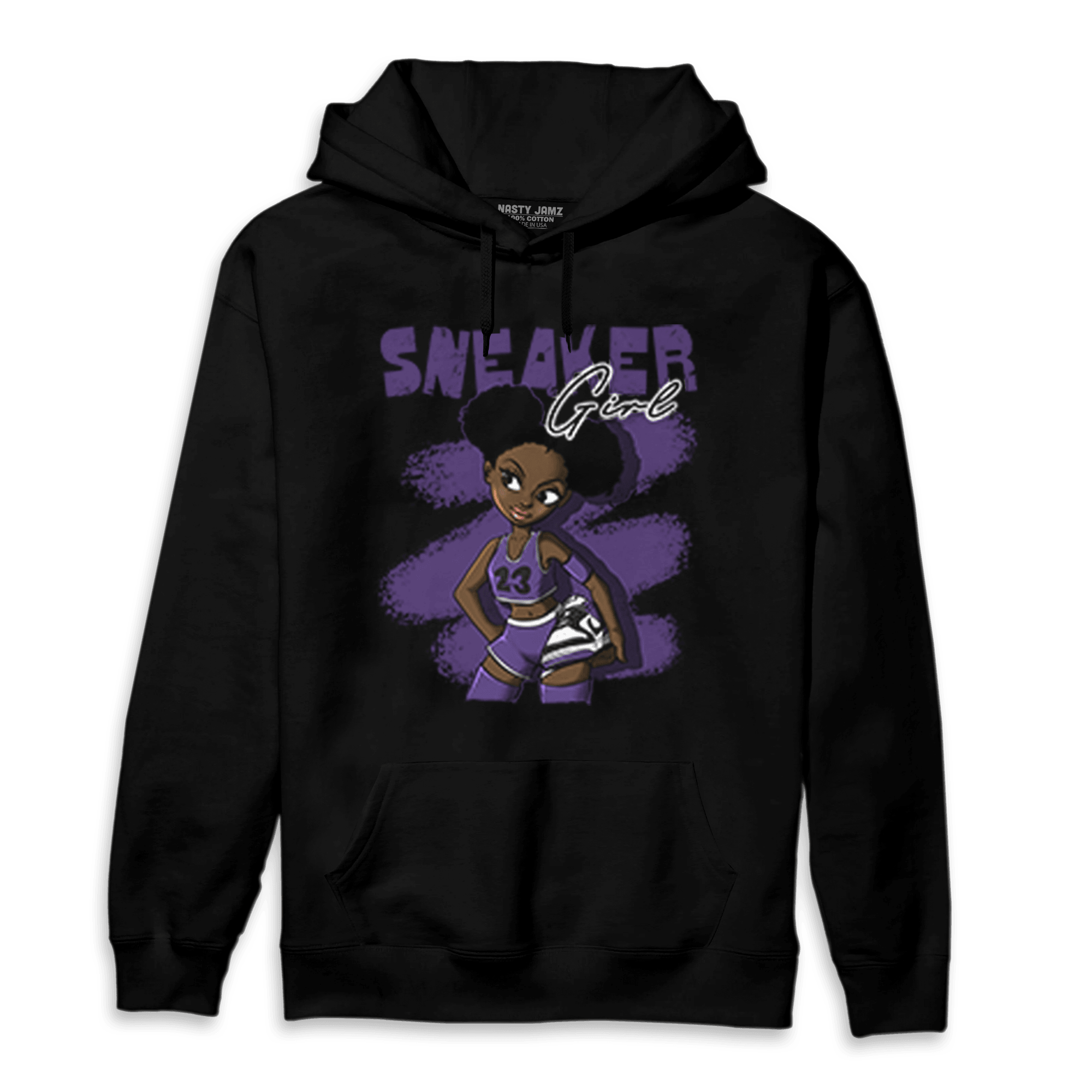 SB Dunk Low Court Purple Hoodie Match Black Sneaker Girl - NastyJamz