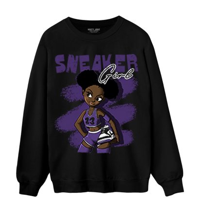 SB Dunk Low Court Purple Sweatshirt Match Black Sneaker Girl - NastyJamz