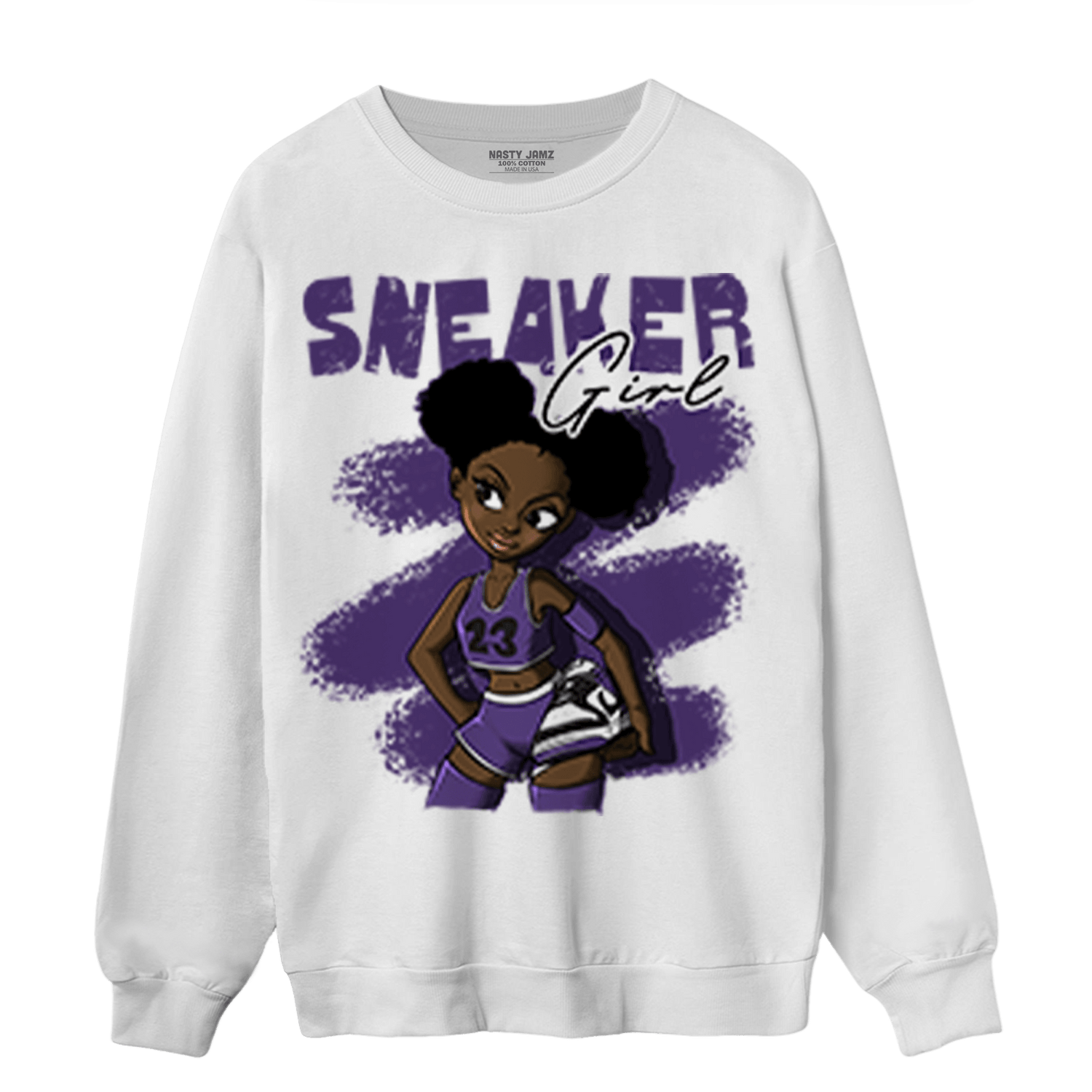 SB Dunk Low Court Purple Sweatshirt Match Black Sneaker Girl - NastyJamz