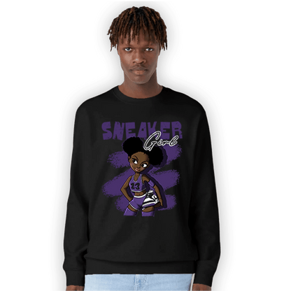 SB Dunk Low Court Purple Sweatshirt Match Black Sneaker Girl - NastyJamz