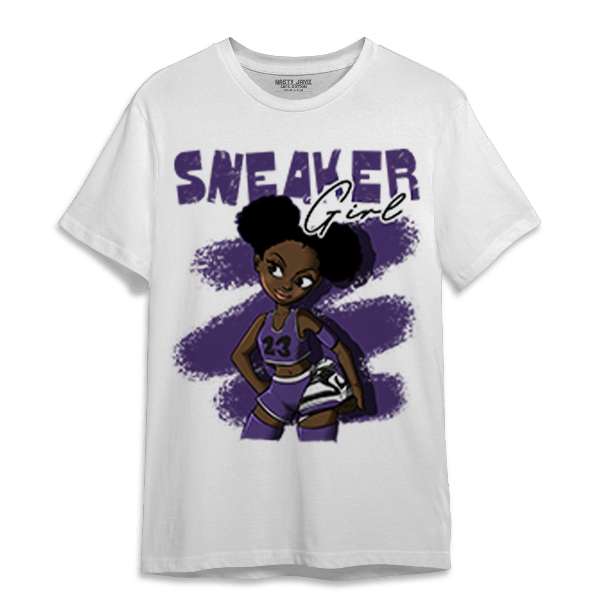 SB Dunk Low Court Purple T Shirt Match Black Sneaker Girl - NastyJamz