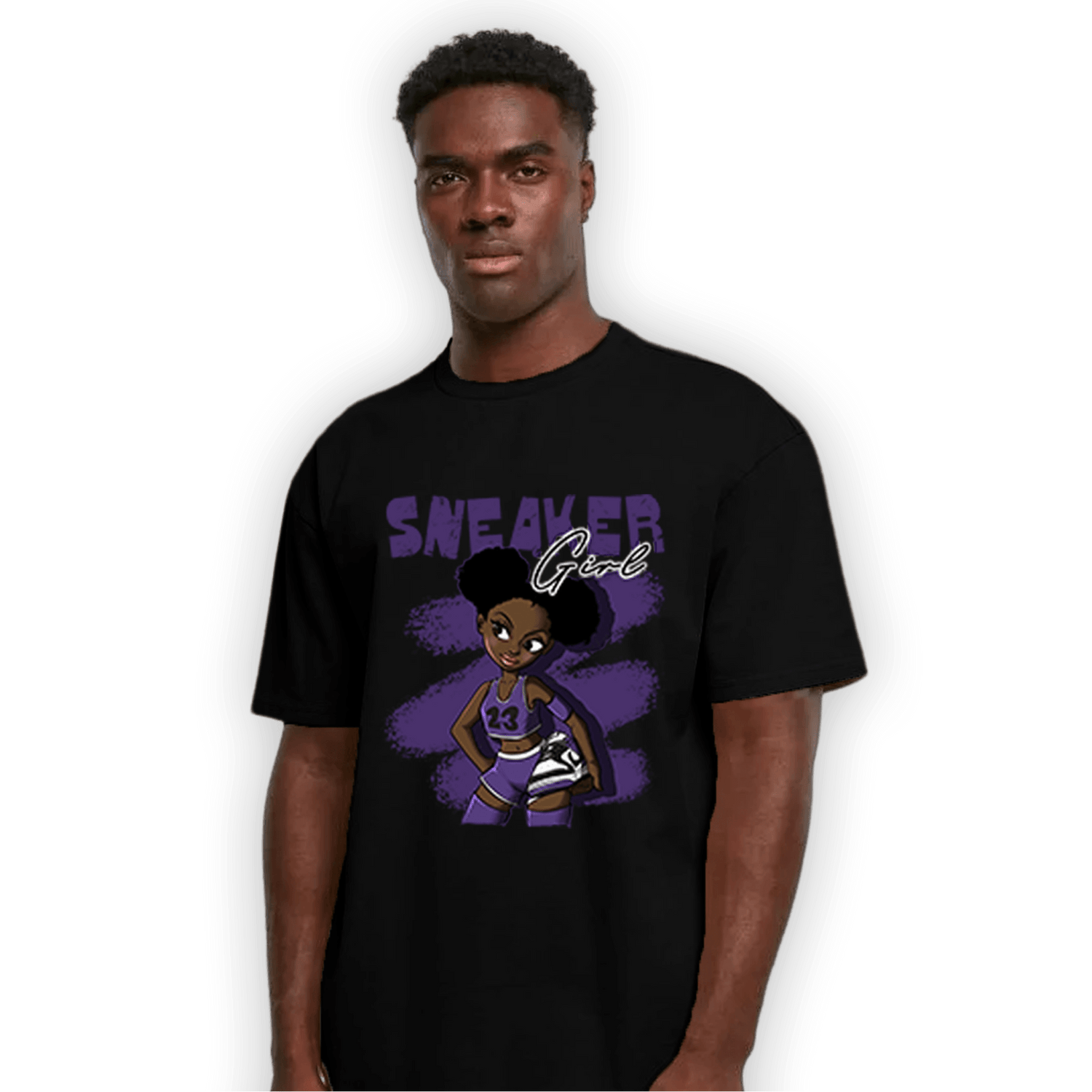 SB Dunk Low Court Purple T Shirt Match Black Sneaker Girl - NastyJamz