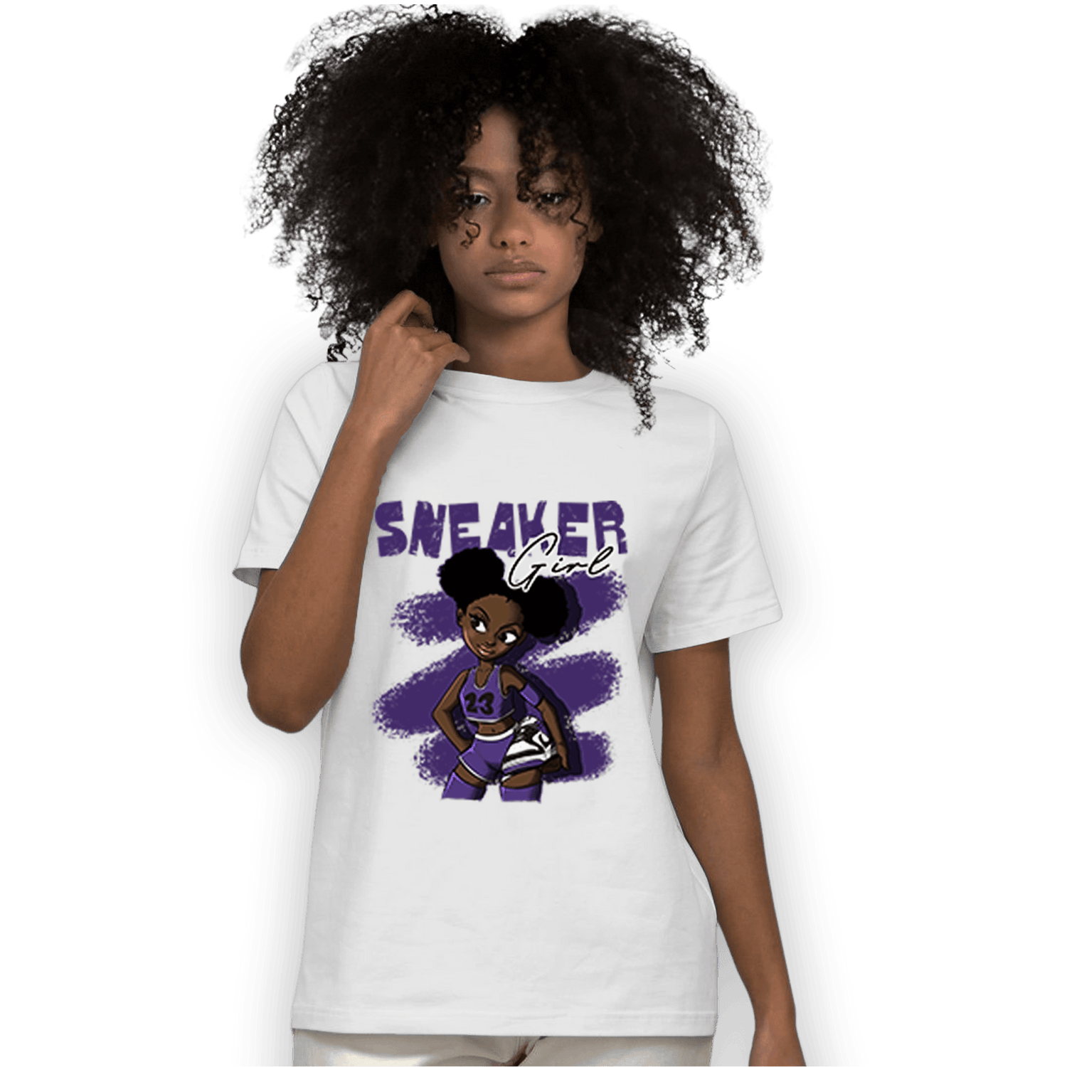 SB Dunk Low Court Purple T Shirt Match Black Sneaker Girl - NastyJamz