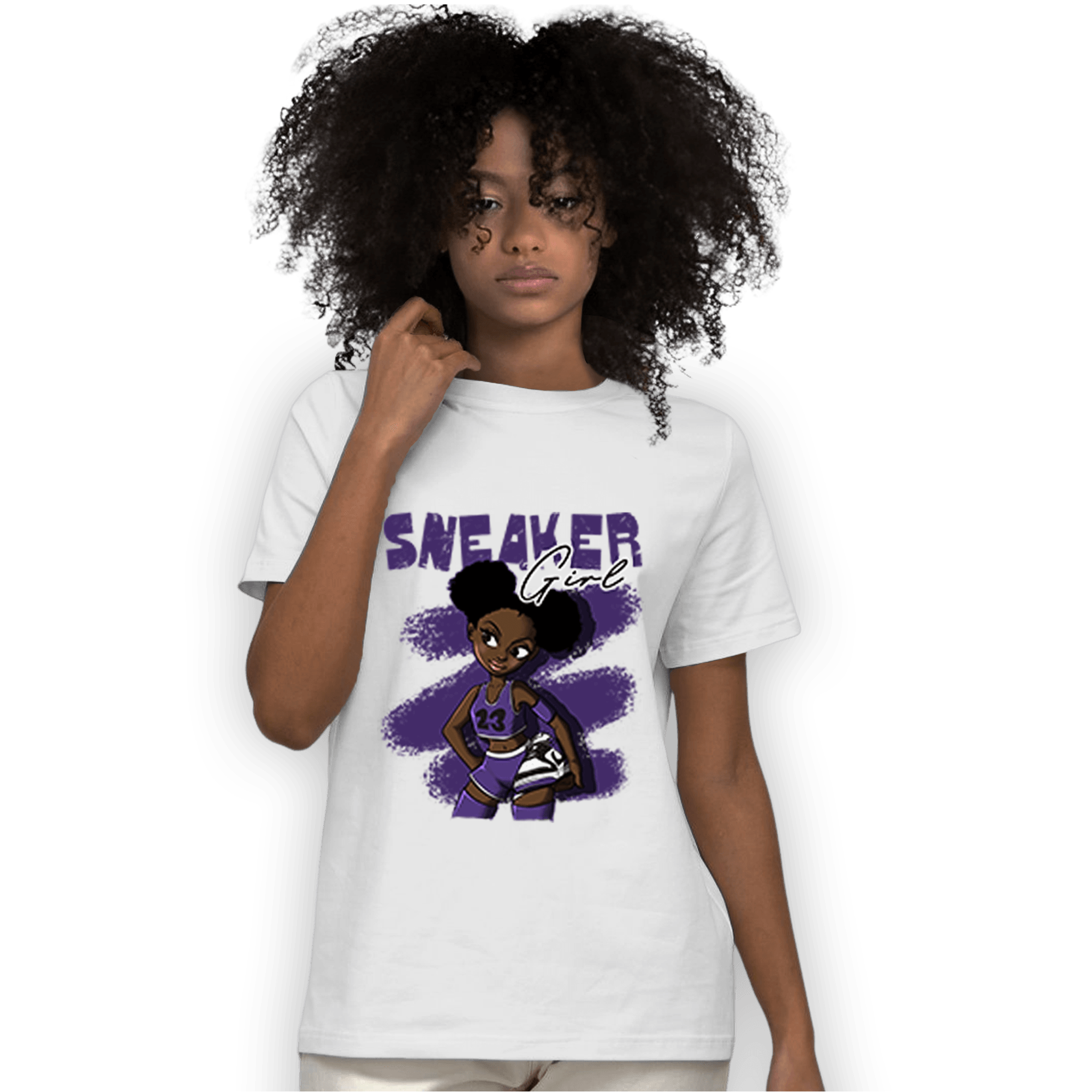 SB Dunk Low Court Purple T Shirt Match Black Sneaker Girl - NastyJamz