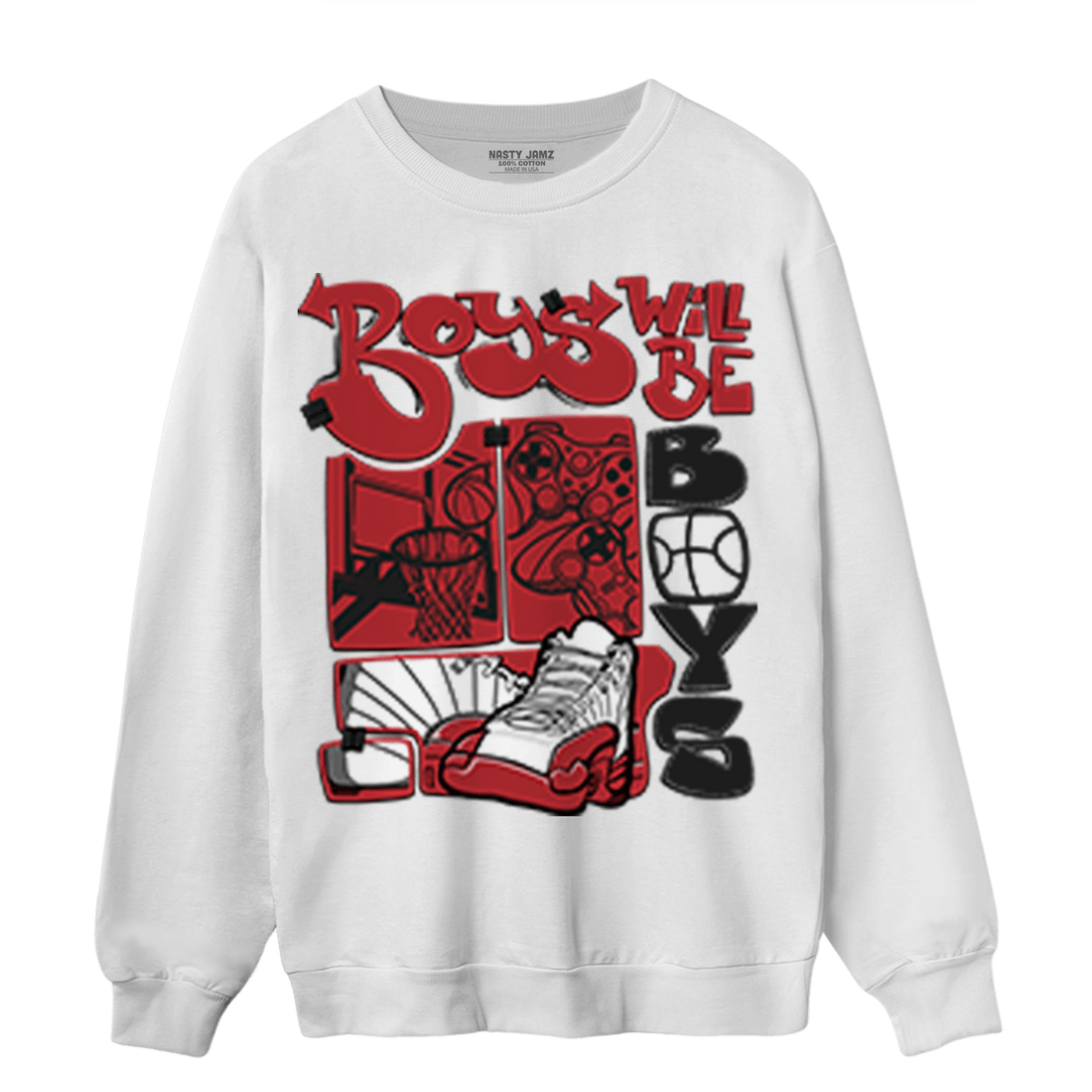 Cherry 12s Sweatshirt Match Boys Will Be Boys - NastyJamz