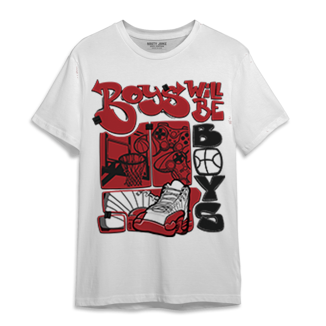 Cherry 12s T Shirt Match Boys Will Be Boys - NastyJamz