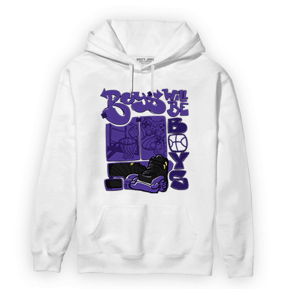 Field Purple 12s Hoodie Match Boys Will Be Boys - NastyJamz