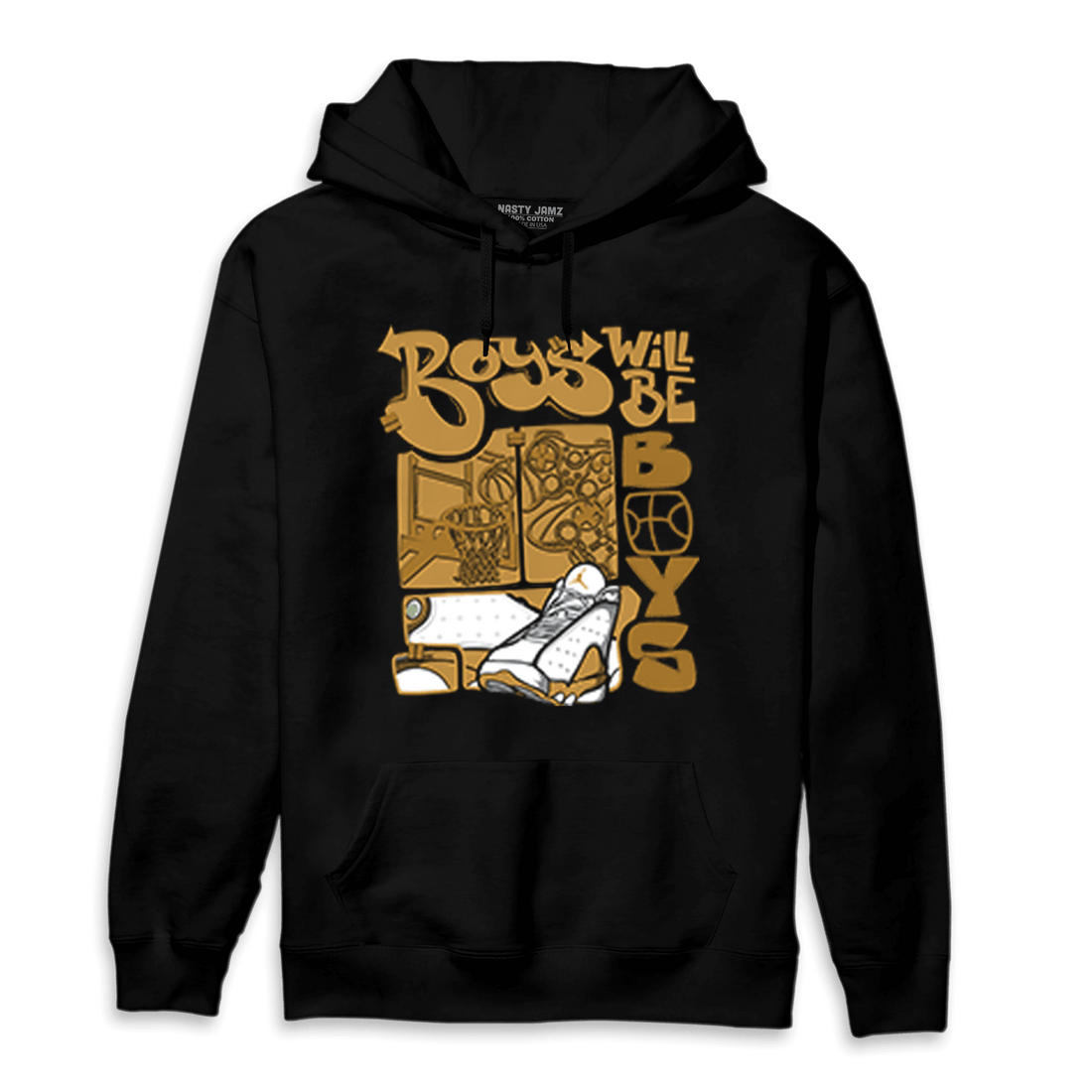 Wheat 13s Hoodie Match Boys Will Be Boys - NastyJamz