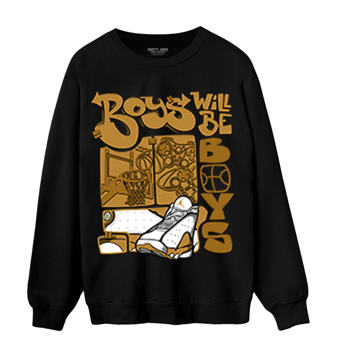 Wheat 13s Sweatshirt Match Boys Will Be Boys - NastyJamz