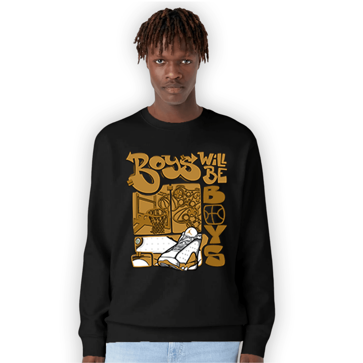 Wheat 13s Sweatshirt Match Boys Will Be Boys - NastyJamz