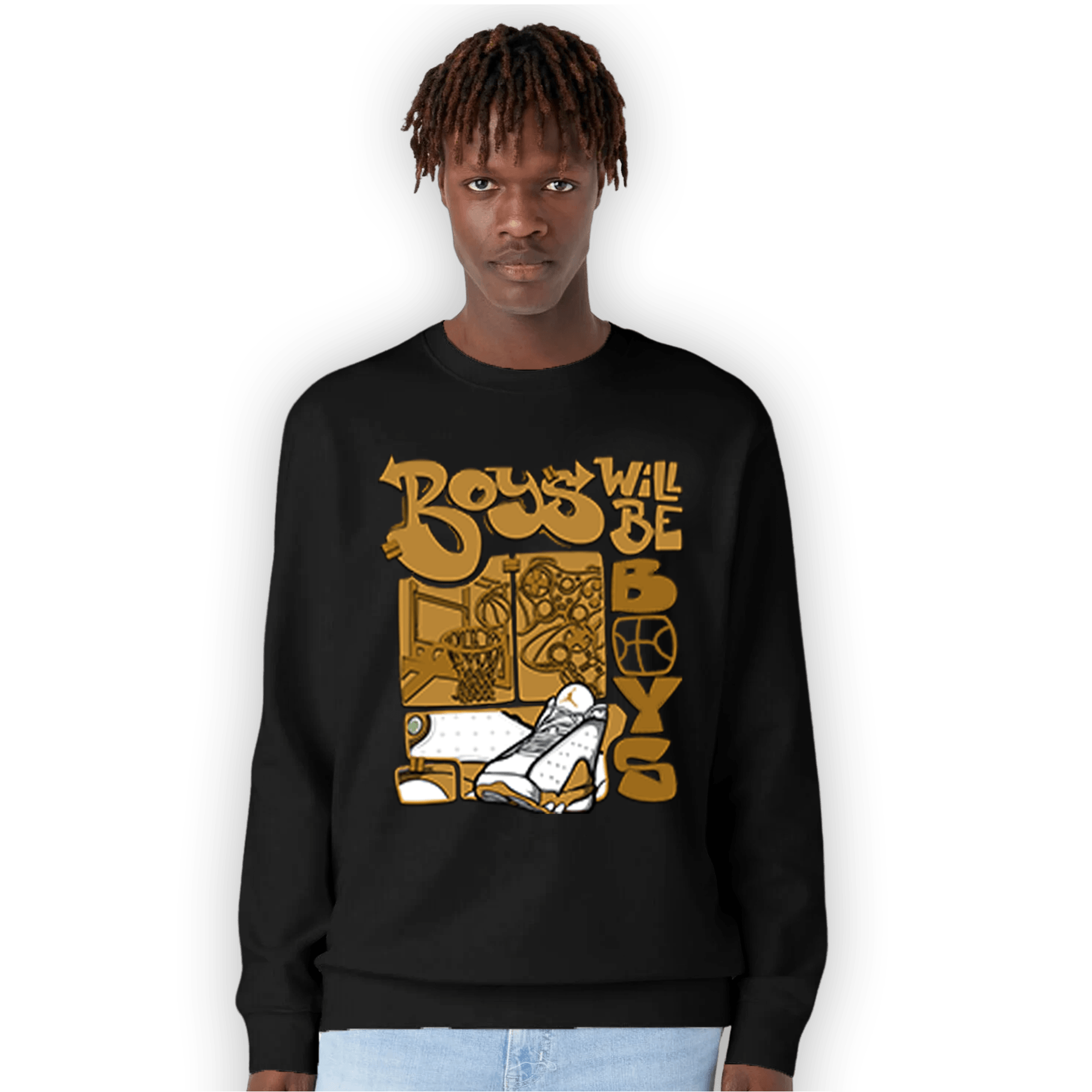 Wheat 13s Sweatshirt Match Boys Will Be Boys - NastyJamz