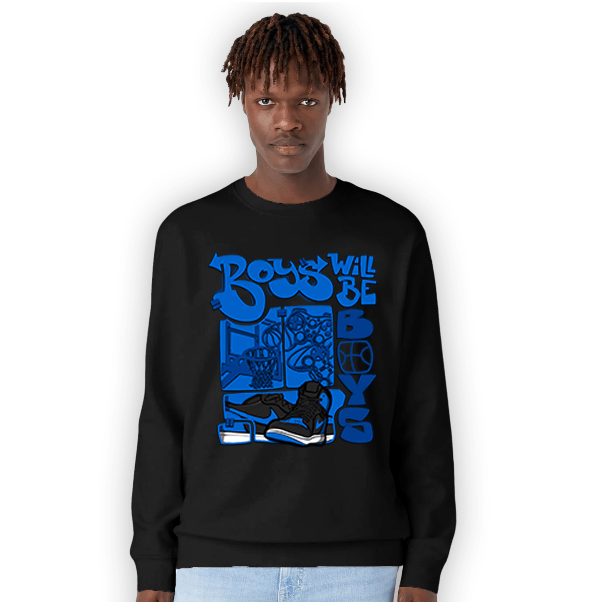 Royal Reimagined 1s Sweatshirt Match Boys Will Be Boys - NastyJamz