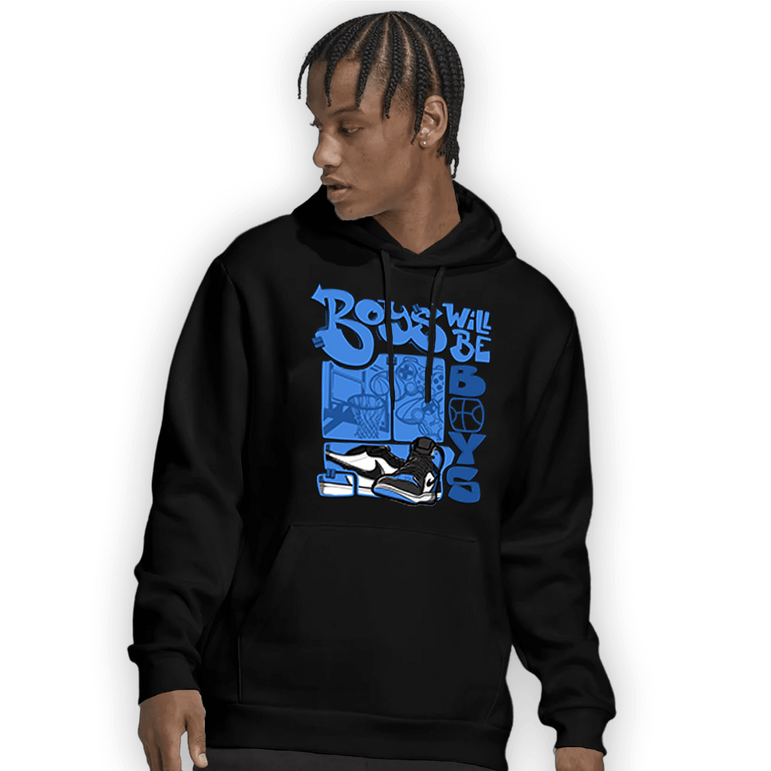University Blue Toe 1s Hoodie Match Boys Will Be Boys - NastyJamz