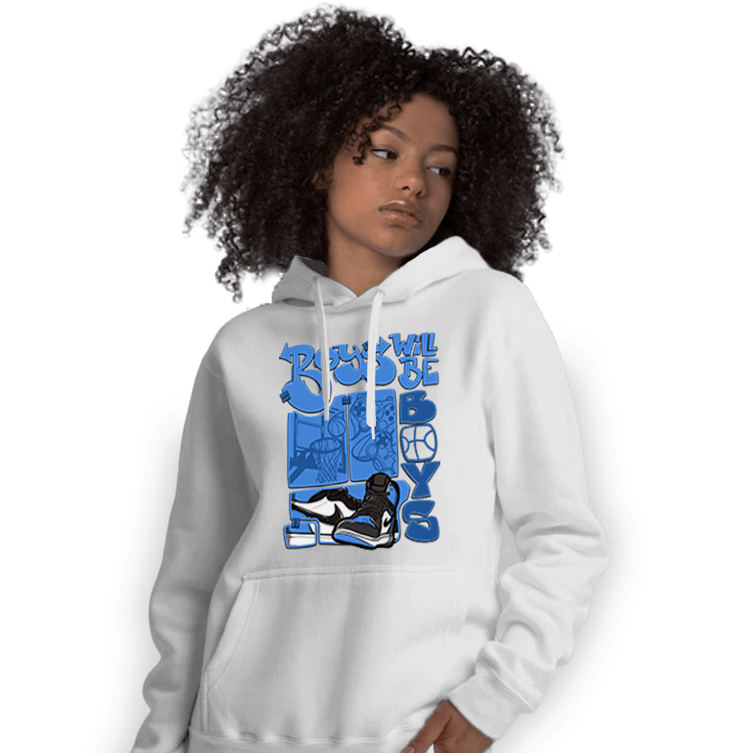 University Blue Toe 1s Hoodie Match Boys Will Be Boys - NastyJamz
