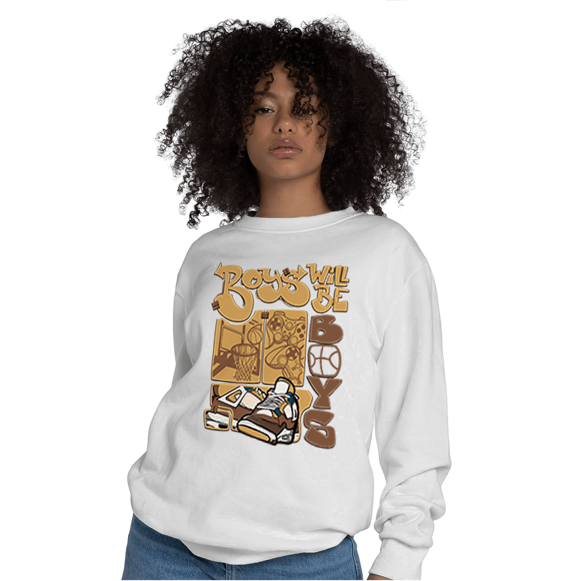 Cacao Wow 4s Sweatshirt Match Boys Will Be Boys - NastyJamz
