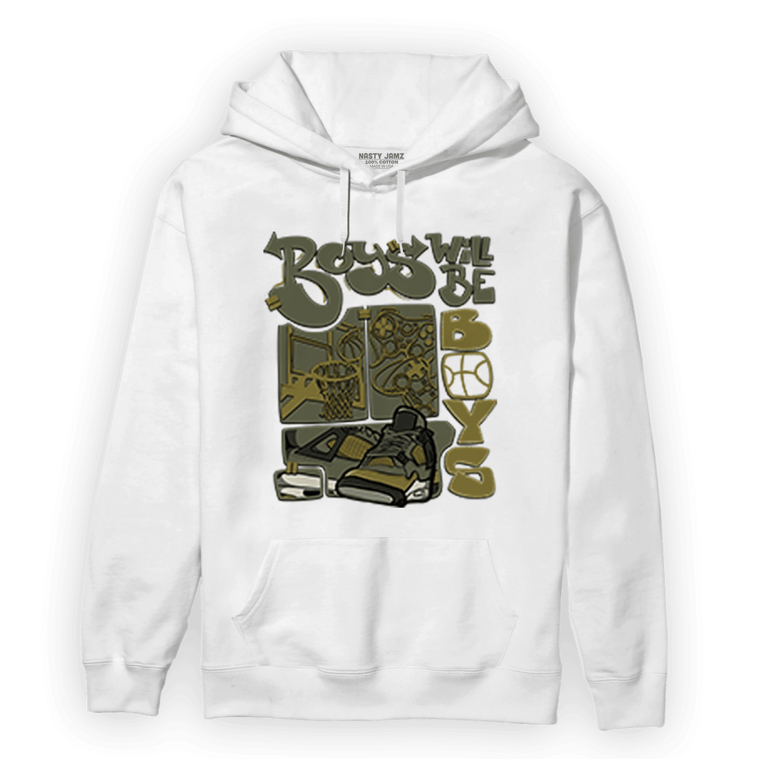 SE Craft Medium Olive 4s Hoodie Match Boys Will Be Boys - NastyJamz