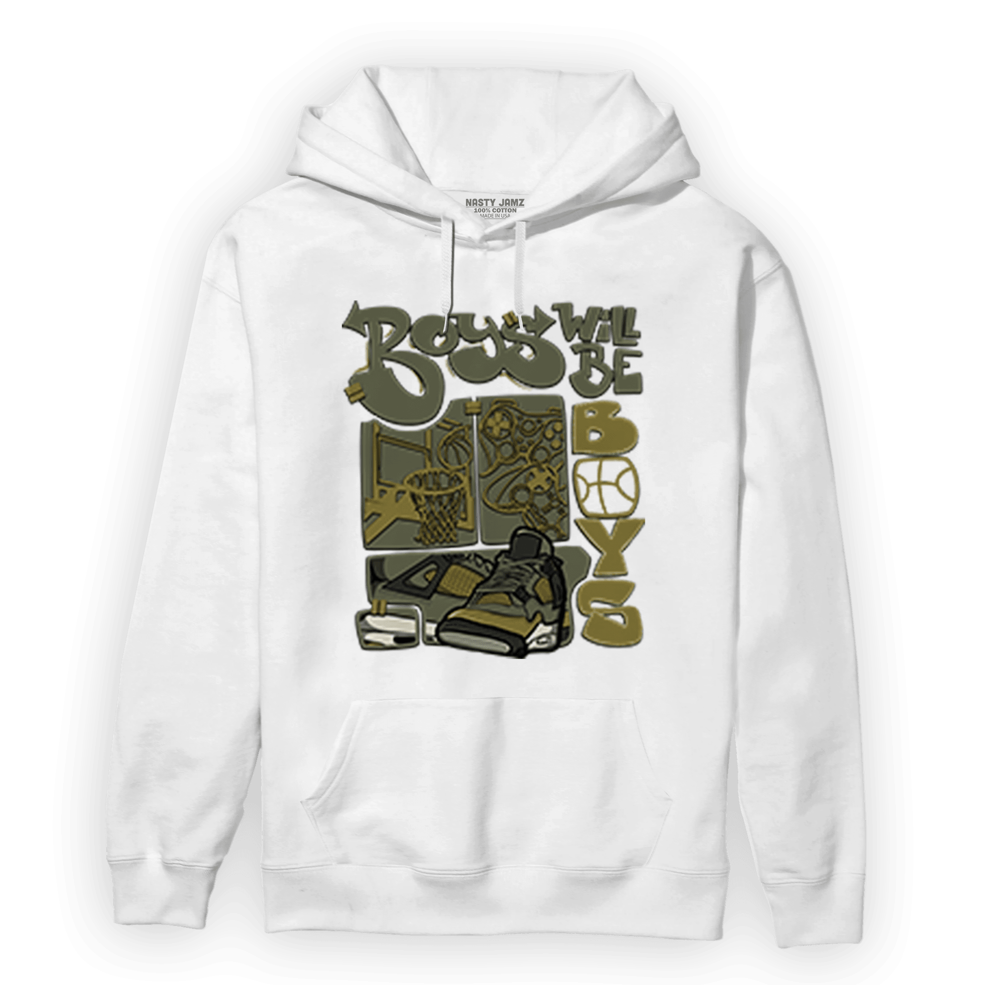 SE Craft Medium Olive 4s Hoodie Match Boys Will Be Boys - NastyJamz