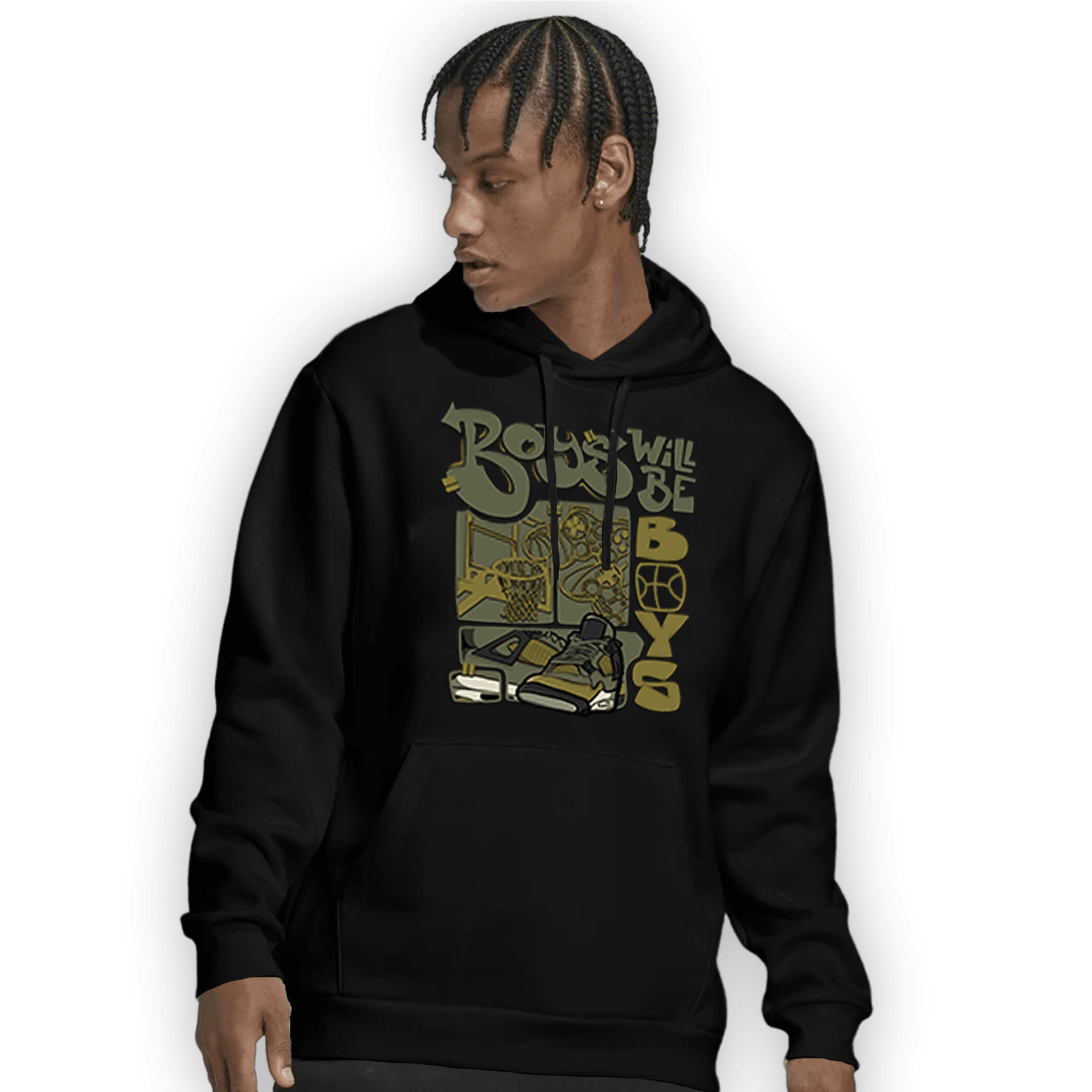 SE Craft Medium Olive 4s Hoodie Match Boys Will Be Boys - NastyJamz